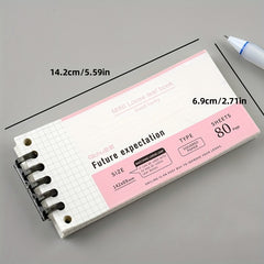 5-Hole Loose Leaf Paper Refill Memo Pad Clip Notebook