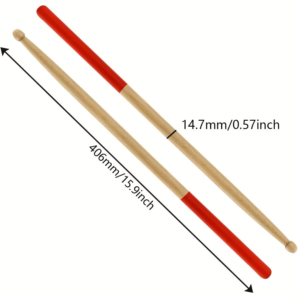 5A Maple Wood Tip Drumsticks with Non Slip Rubber Handle