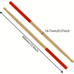 5A Maple Wood Tip Drumsticks with Non Slip Rubber Handle