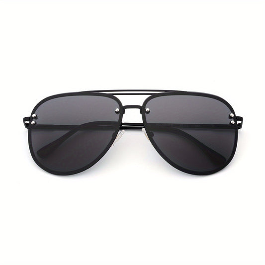 OUWEN Large Rimless Aviator Sunglasses For Men Women