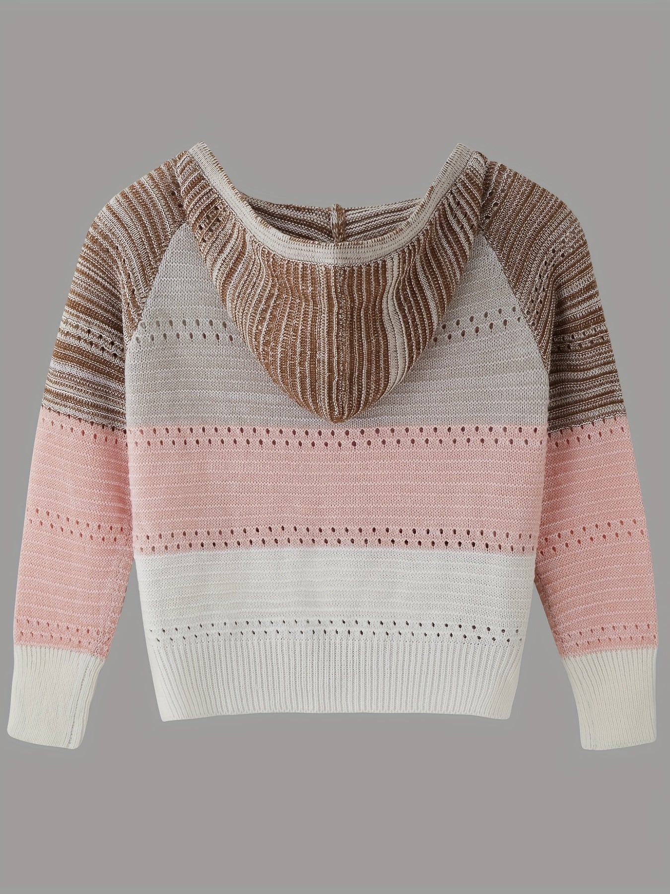  Colorblock Long Sleeve Hooded Sweater