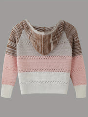  Colorblock Long Sleeve Hooded Sweater