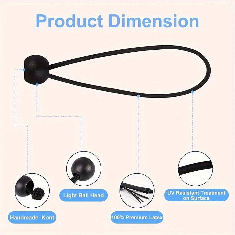 25pcs Camping Tent Elastic Strapping Rope Bungee Cable Management Strap
