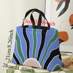 Coral Pattern Lunch Bag Waterproof Insulated for Picnic