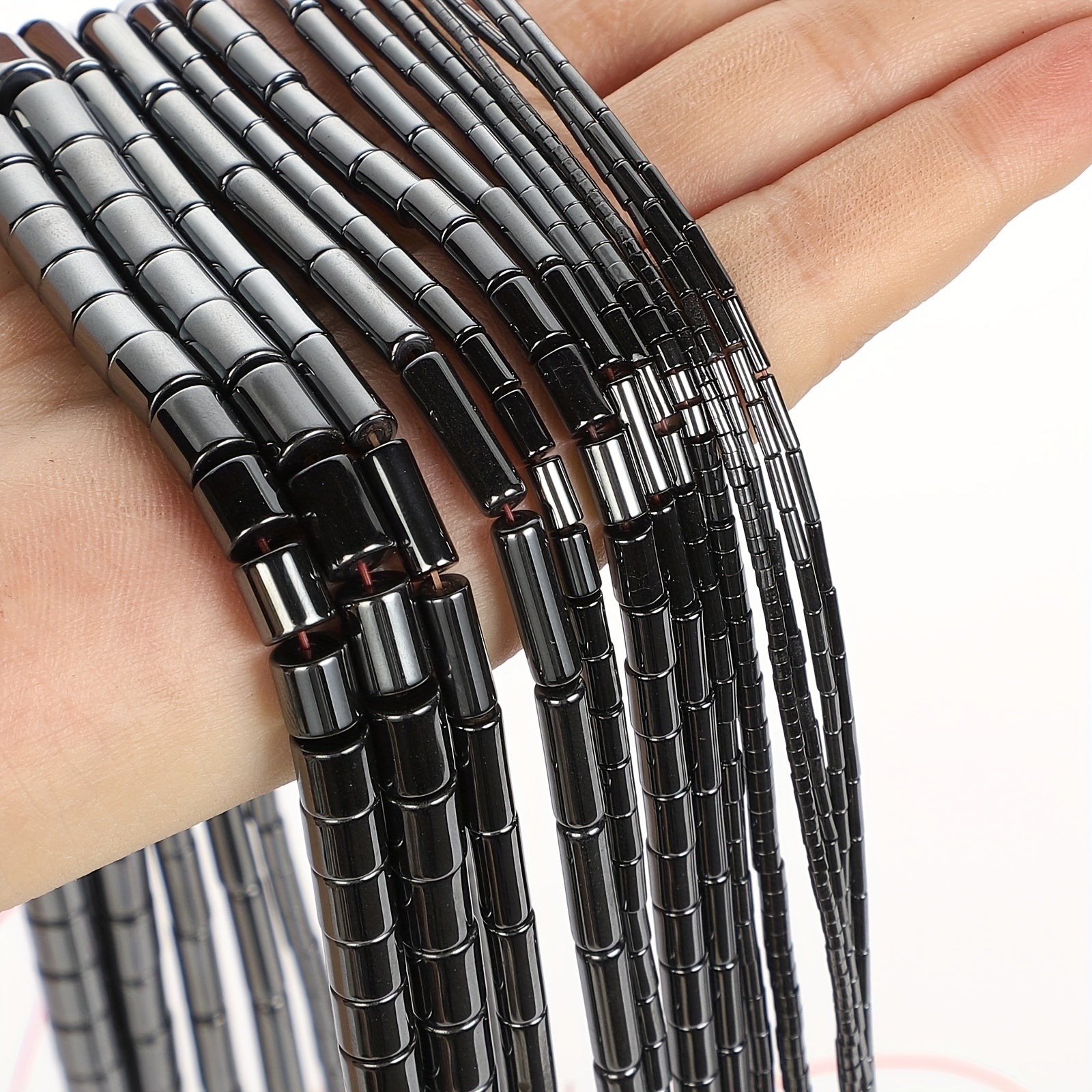 Hematite Stone Beads Cylinder Barrel Loose Beads 3 8mm