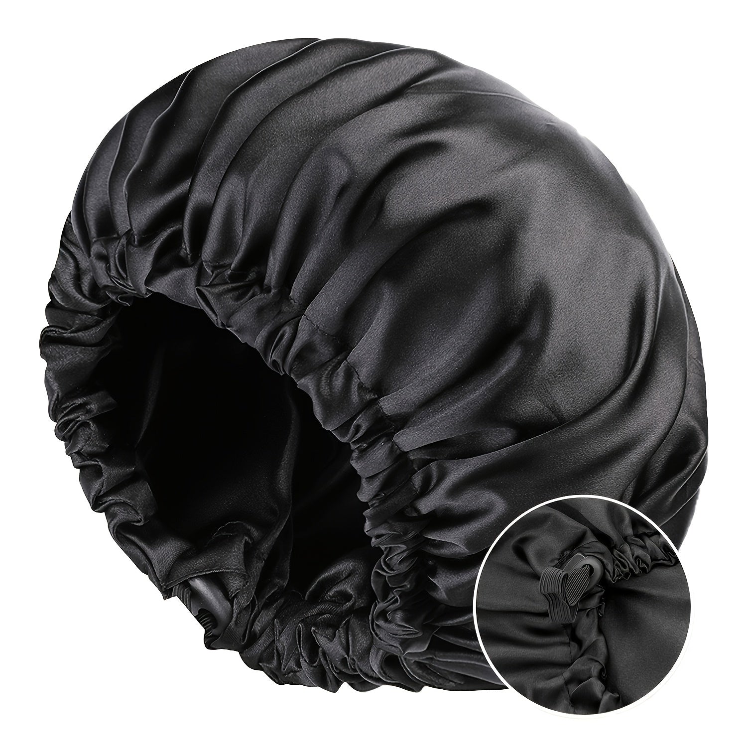 Adjustable Silk Bonnet for Curly Hair - Large Satin Lined Sleep Cap