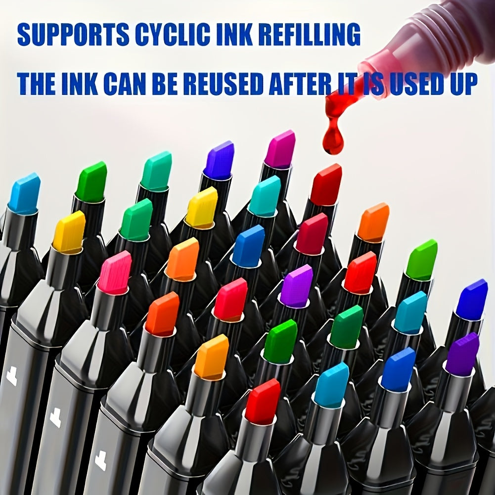 Artist Marker Set Dual Tip Angle and Fine Line Sketching Art Markers