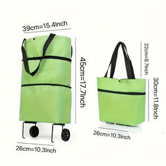 Foldable Shopping Cart with Wheels - Large Capacity for Supermarket