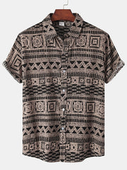 Men's Hawaiian Shirts Floral Print Short Sleeve Button Down Shirt