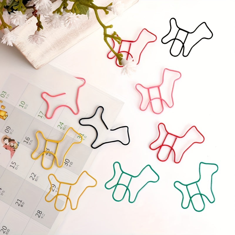 24pcs Animal Series Paper Clips Colorful Puppy Bookmark Clip