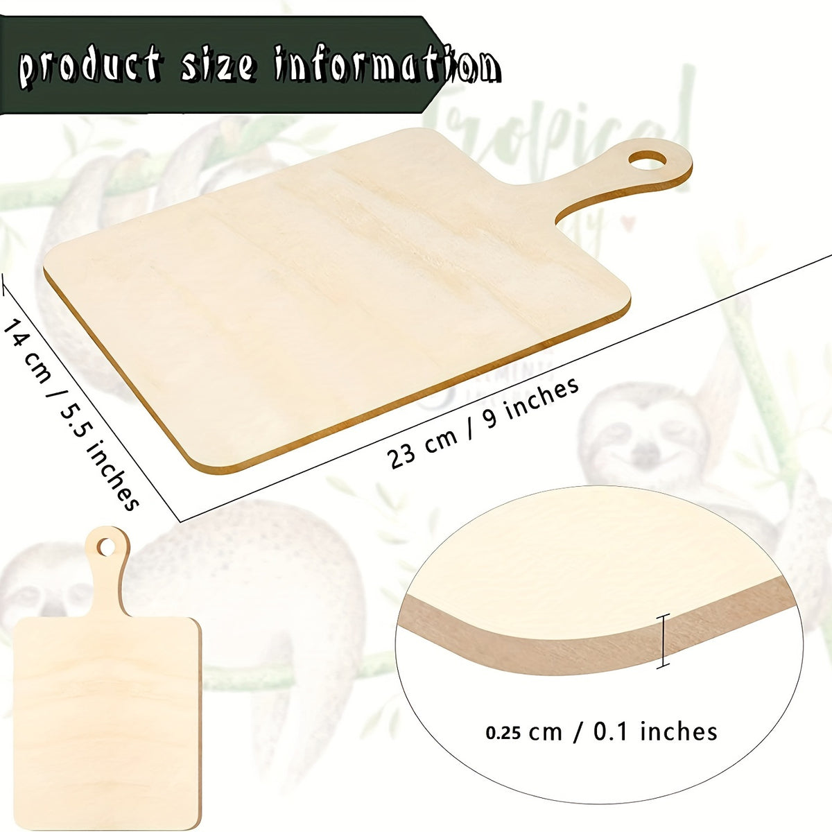 3pcs Mini Wooden Cutting Board With Handle Paddle Cutting Board