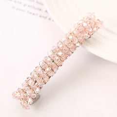 Beaded Crystal Hair Clip Metal French Barrette for Women Girls