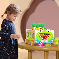Wooden Educational Toys Frog Fish Pond Farm Shape Sorting Matching Game Car