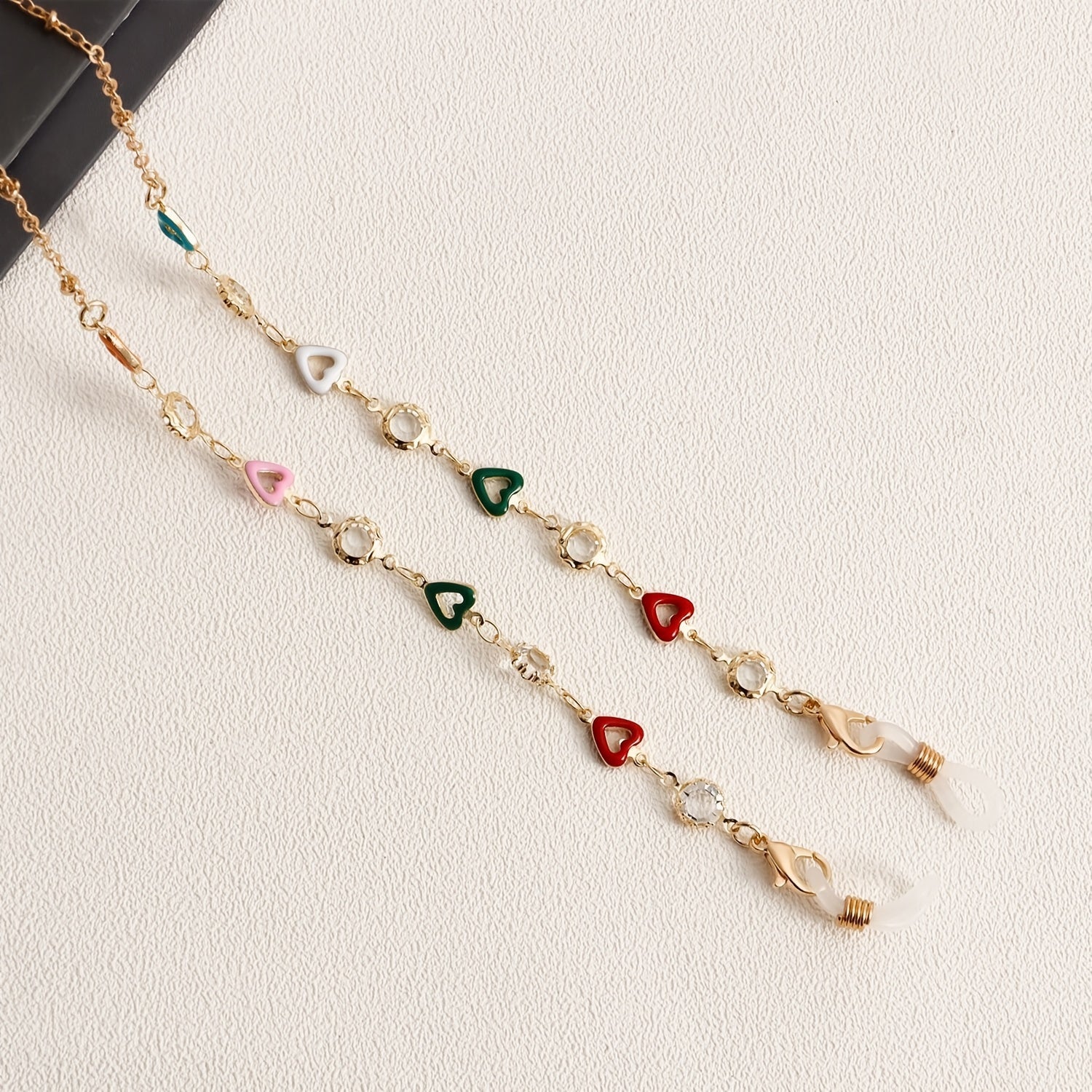 Heart Decor Metal Glasses Chain Eyeglasses Holder Non Slip Accessory