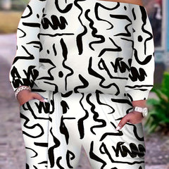Women's Plus Graffiti Print One Shoulder Top & Shorts Set