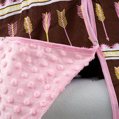 Girls Pink Arrow Arrow Print Car Seat Sunshade Cover Canopy