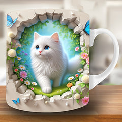 Adorable Cat from Time Space Rift UV DTF Sticker for Cups Waterproof