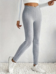  Ribbed V Waist High Rise Leggings