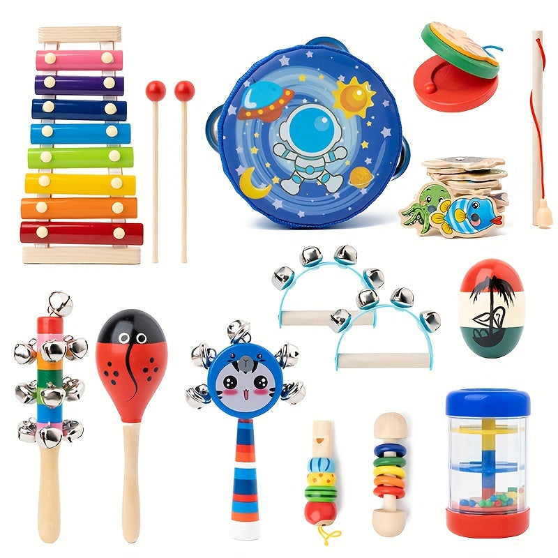 Wooden Montessori Toys Ringing Bells Beaded Ringing Bells Music Toys