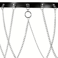 Punk Leg Harness Belt Metal Chain & Leather Accessory