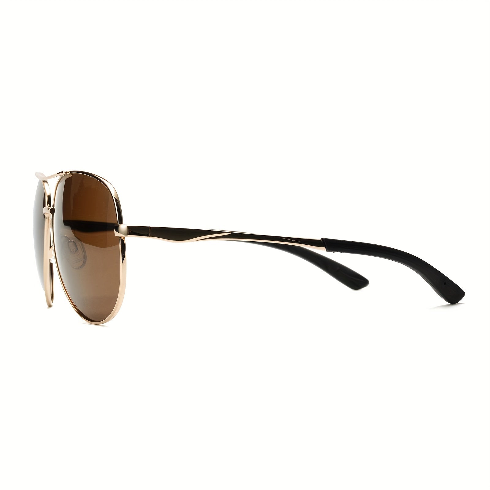 OUWEN Golden Frame Tea Lens Aviator Sunglasses for Men
