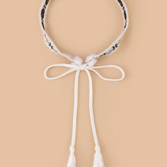 Faux Rabbit Fur Pom Belt Rope Autumn And Winter Woven Belt