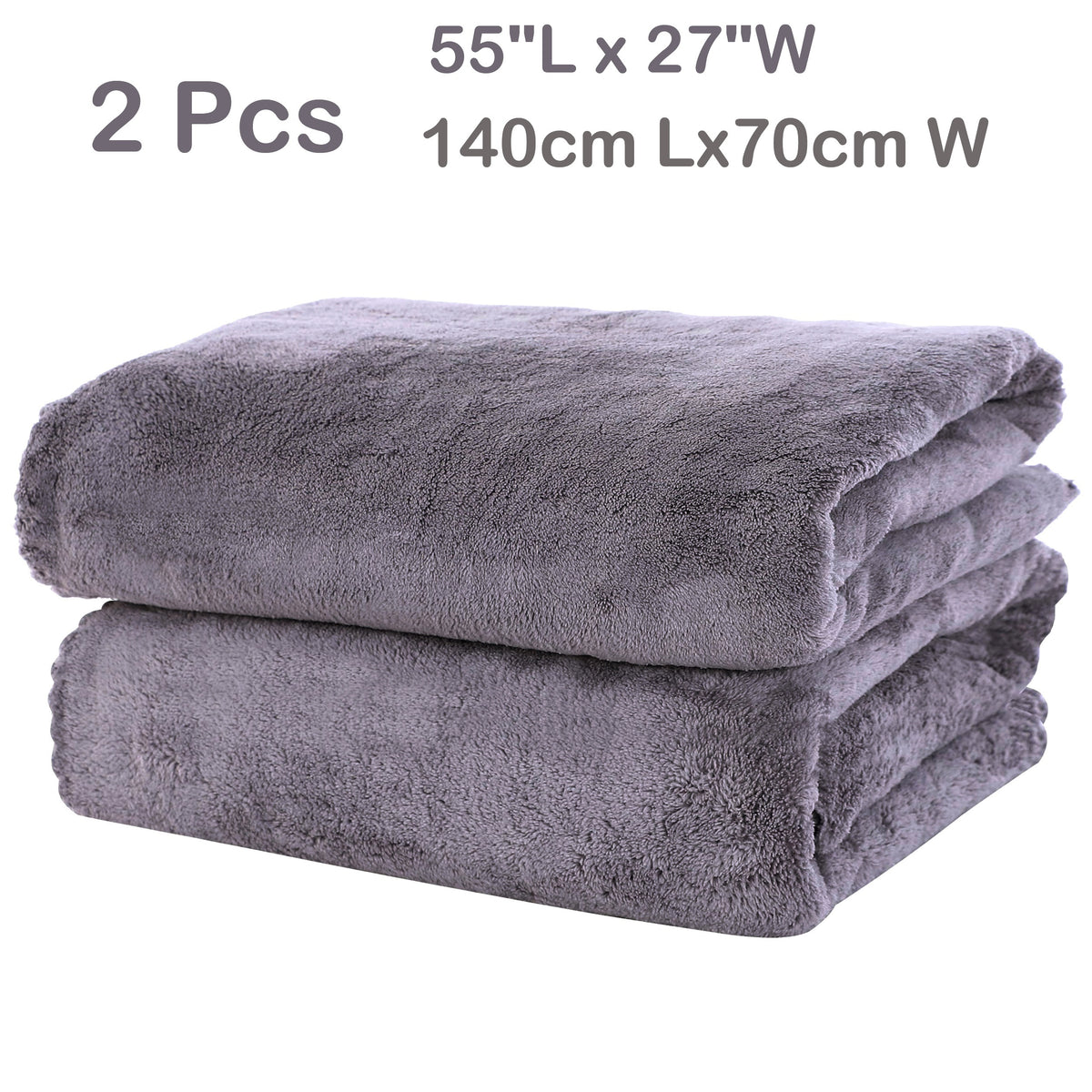2pcs Bath Towel Set Coral Velvet Highly Absorbent Towels Solid Bath Sheet
