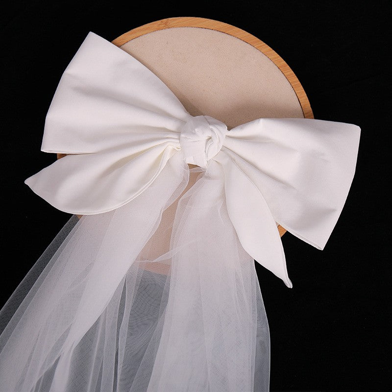 Bridal Veil Lace Tulle Wedding Bridal Veil +Bowknot