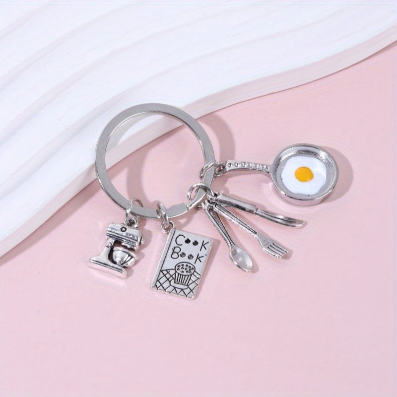 Cooking Tool Keychain Metal Toy Key Ring Purse Handbag Car Charm Gift