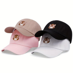 Cartoon Bear Baseball Cap Soft Top Hip hop Dad Hat