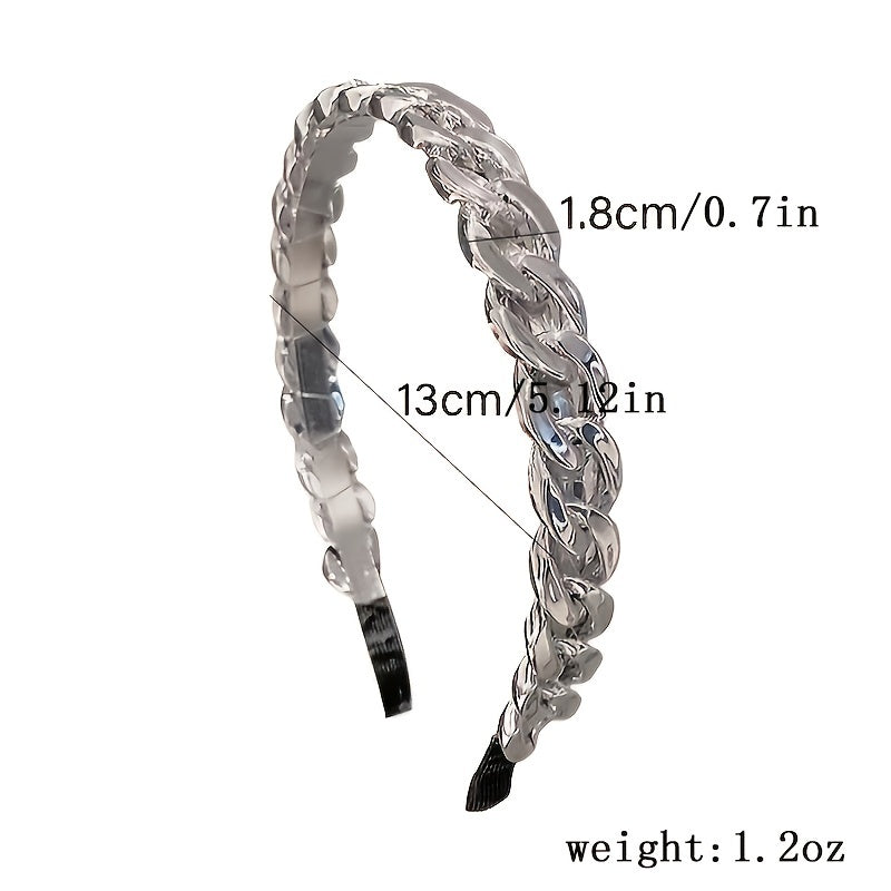 Resin Chain Hairband for Women Twisted Hair Chain Headband