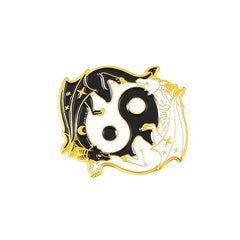 Yin Yang Eight Trigrams Enamel Pins Lucky Koi Brooch