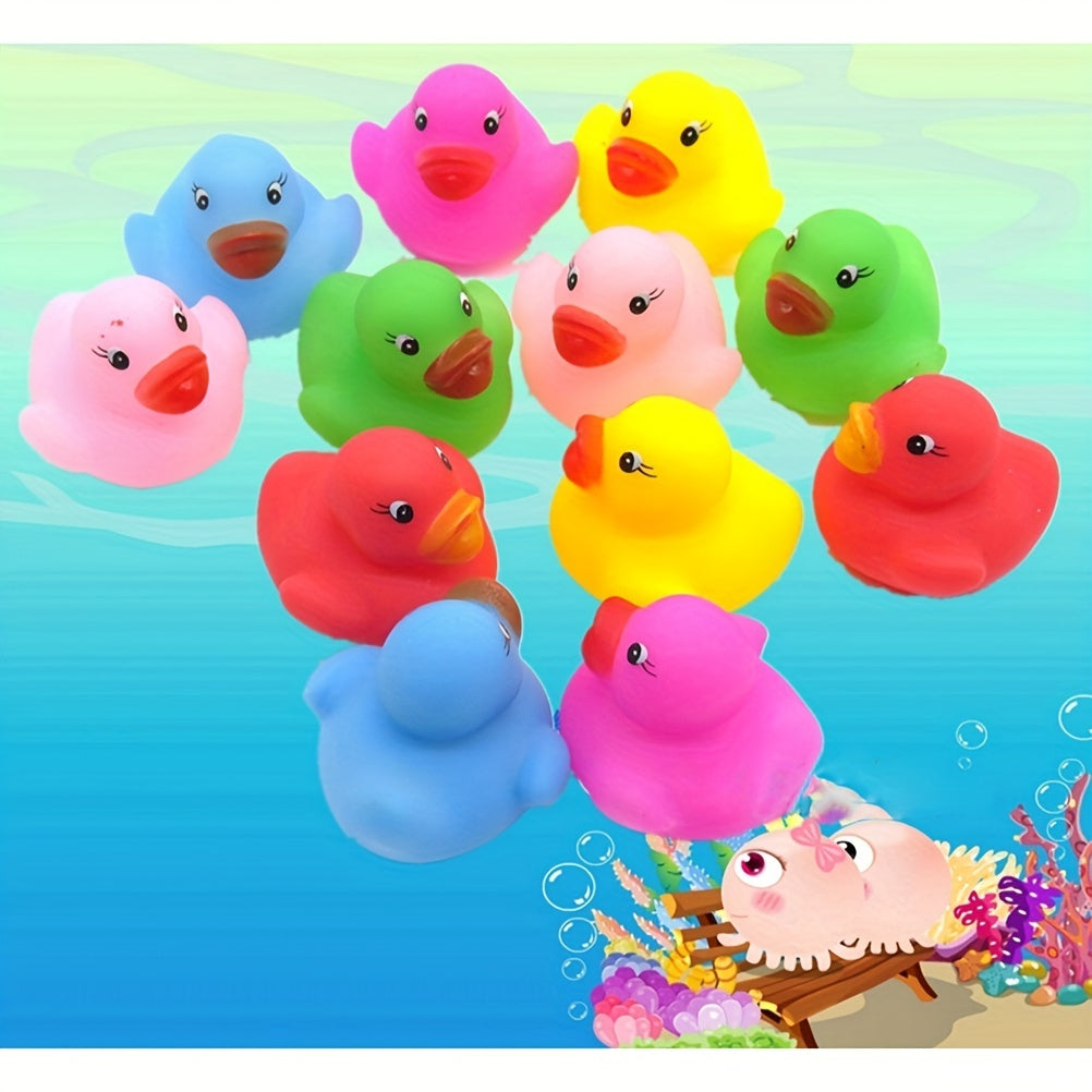 12pcs Colorful Bath Toys Rubber Duck Toy