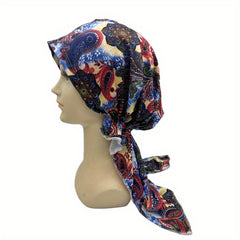 Boho Paisley Print Turban Cap Long Hijab Chemo Hats For Women