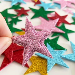 70pcs Colorful Glitter Stickers DIY Classroom Party Christmas Decor
