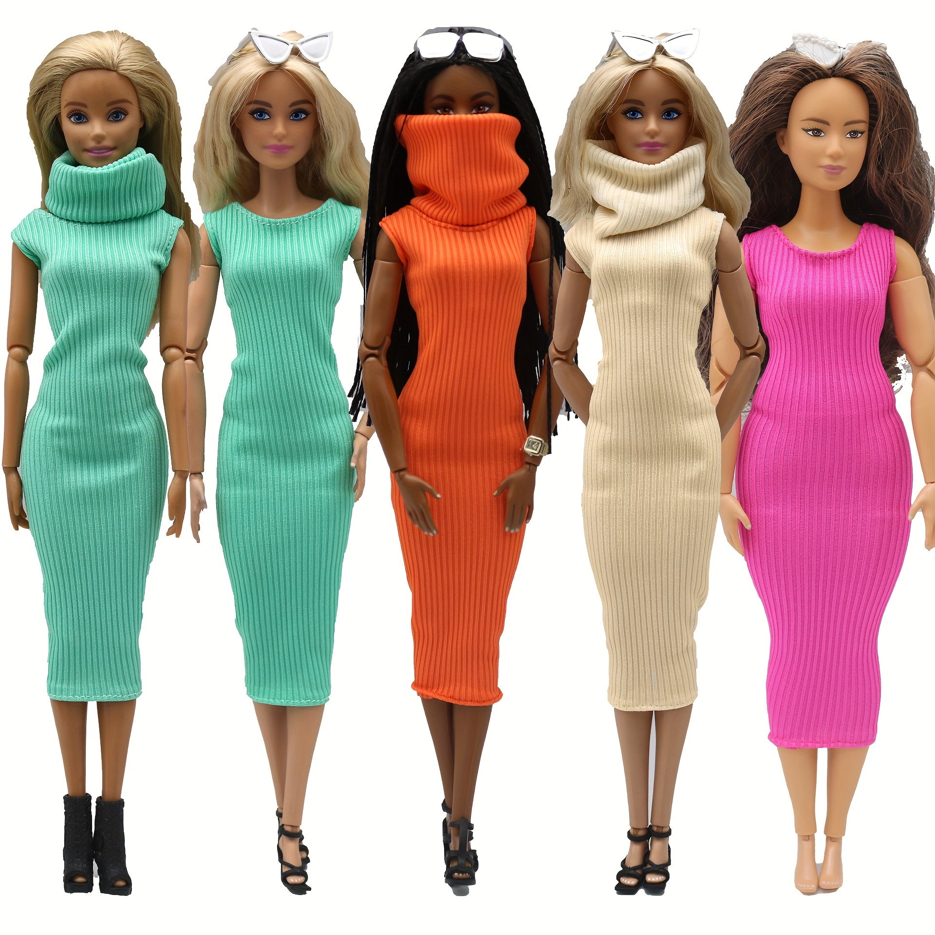 Striped Dress and Scarf 2-Piece Set for 30 cm Dolls