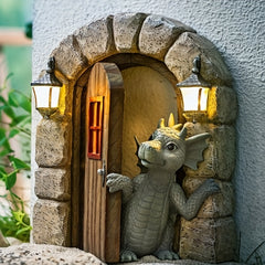 Resin Dragon Wall Decoration for Patio or Window, Meditation