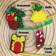 Christmas Straw Tip Covers Reusable Leakproof Straw Stoppers 6-8mm 4/5/20pcs