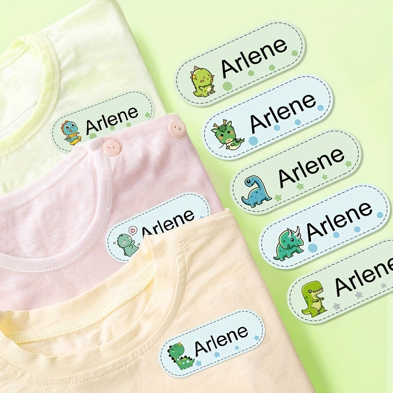Custom Dinosaur Embroidered Name Stickers Waterproof Medium Size 4-6x1