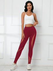 Mesh Contrast Yoga Workout Pants Breathable Leggings