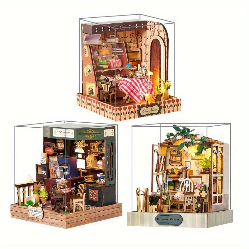 DIY Dollhouse Kit Candy Store 3D Puzzle No Glue/Batteries Adult Assembly Model