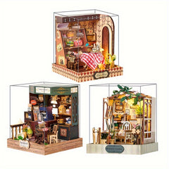 DIY Dollhouse Kit Candy Store 3D Puzzle No Glue/Batteries Adult Assembly Model
