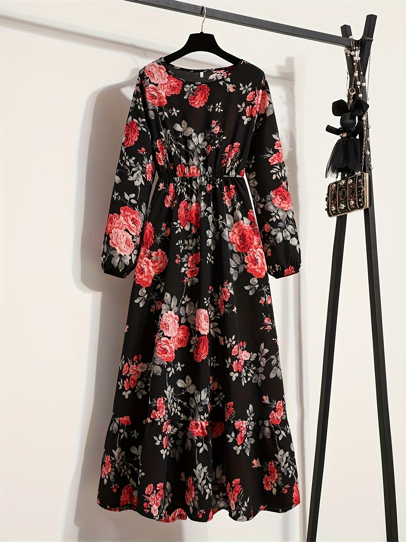 Floral Print Long Sleeve Dress for Women