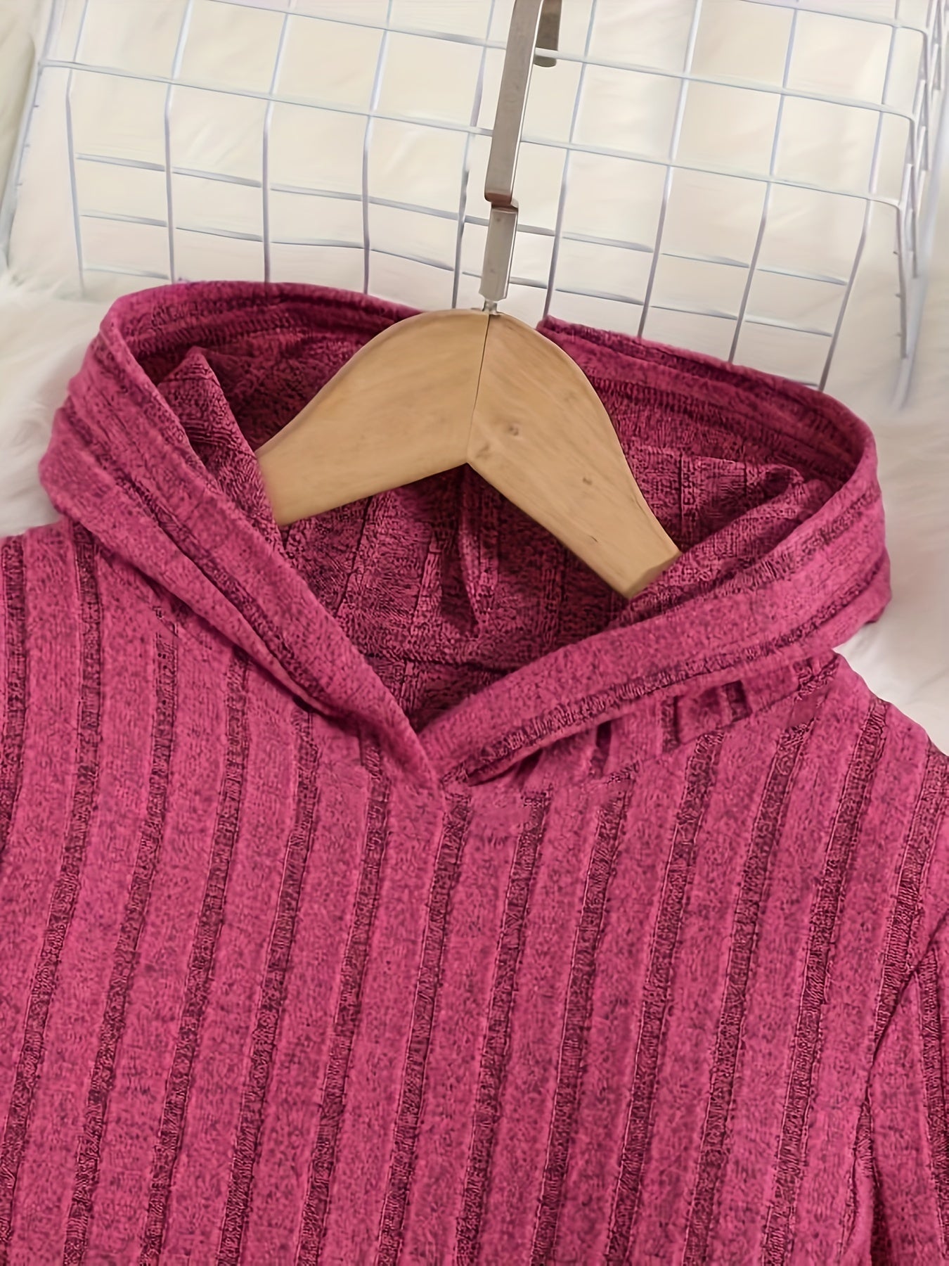  Ribbed Knit Long Sleeve Hoodie & Flared Leg Pants Lounge Set