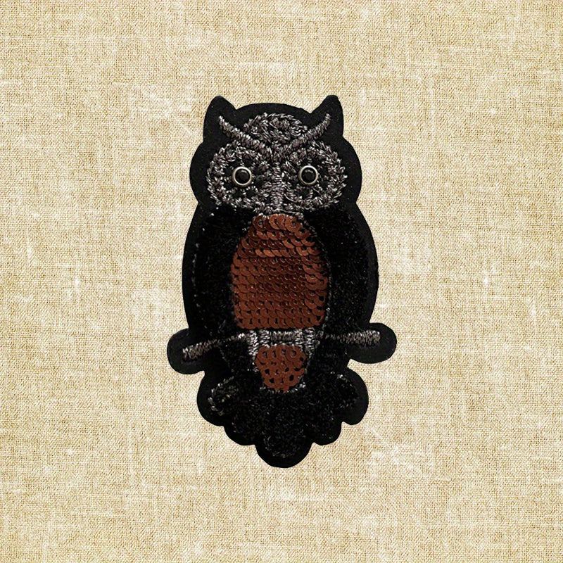 Dark Department Owl Iron-on Embroidery Fabric Stickers - DIY Decoration