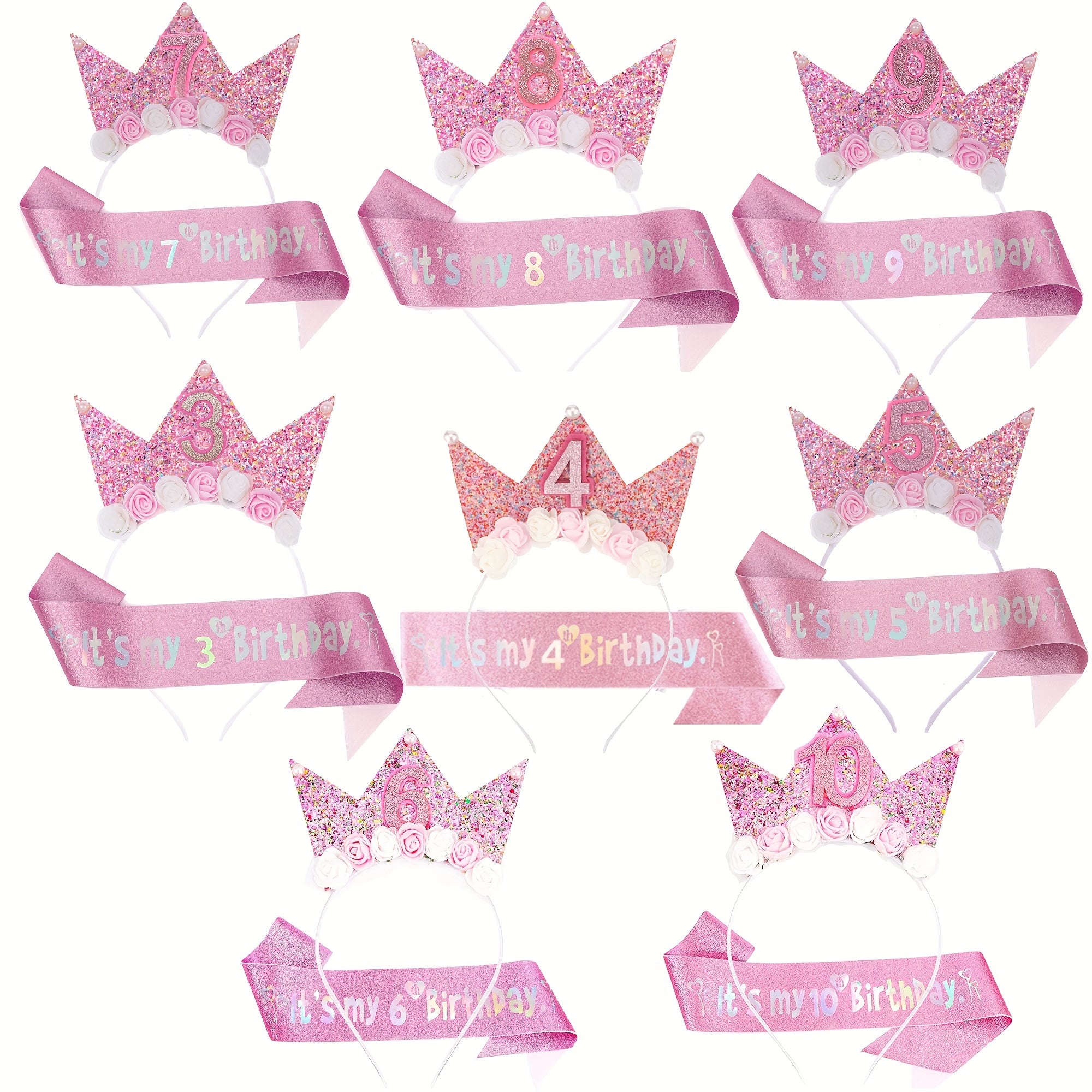2pcs Flower Headband & Shoulder Strap Set for Party Wear