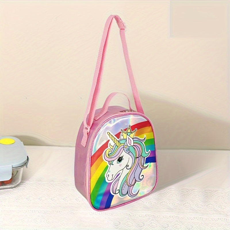 Large Capacity Cartoon Insulated Lunch Box PU Waterproof Bento Bag