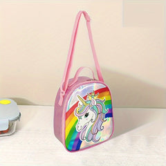 Large Capacity Cartoon Insulated Lunch Box PU Waterproof Bento Bag
