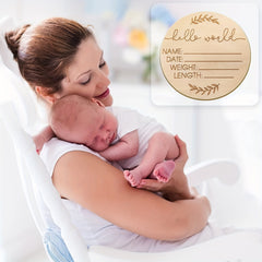 Wooden Baby Announcement Sign & Pacifier Clip Set