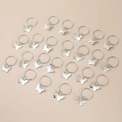 24pcs Butterfly Hair Ring Golden Accessory For Girls Women